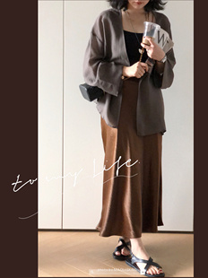 毛丽小四郎【自带清冷感】优雅氛围拉满高级缎面高腰垂感半身裙女