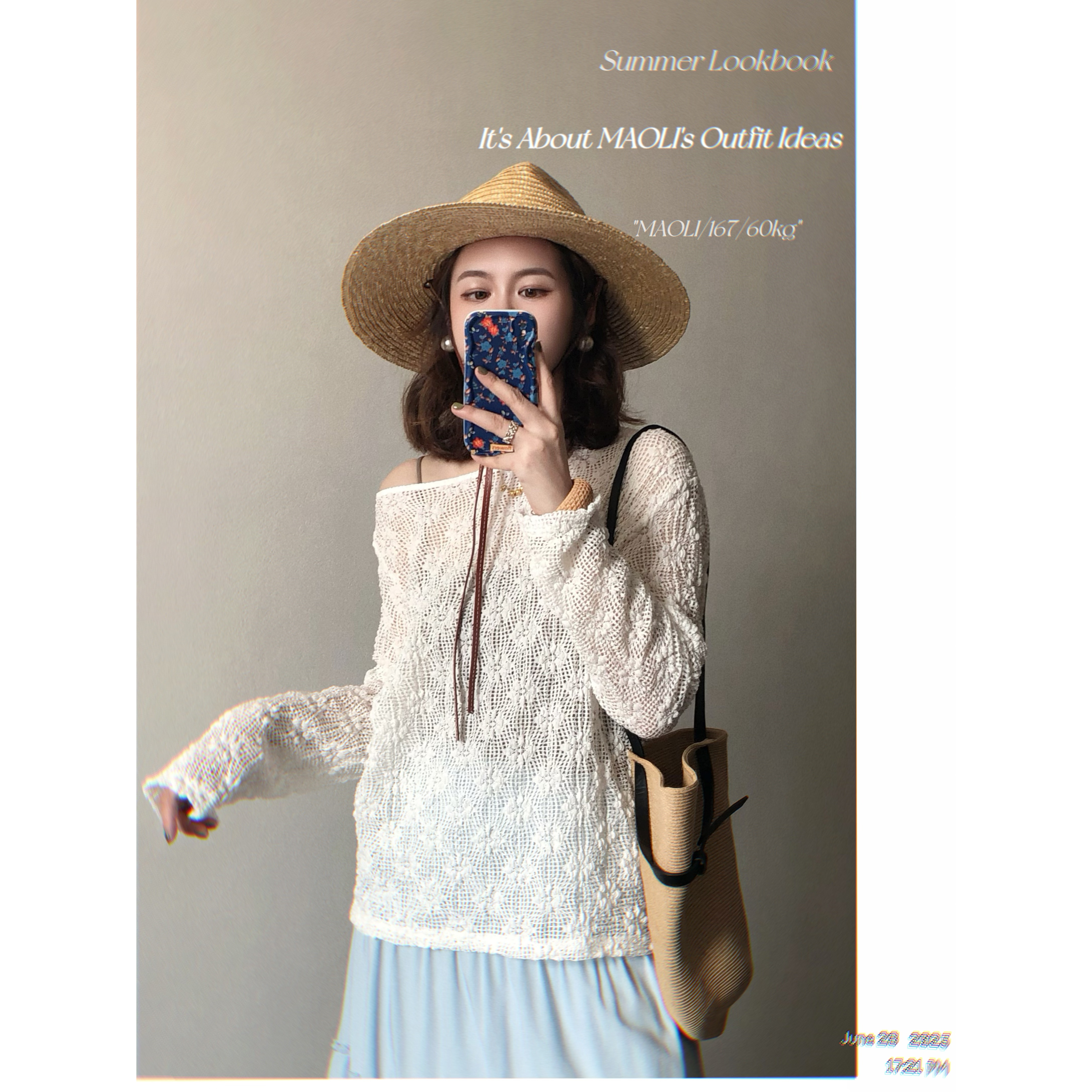 毛丽小四郎【温柔姐姐】法式气质一字领镂空钩花针织衫女上衣极简