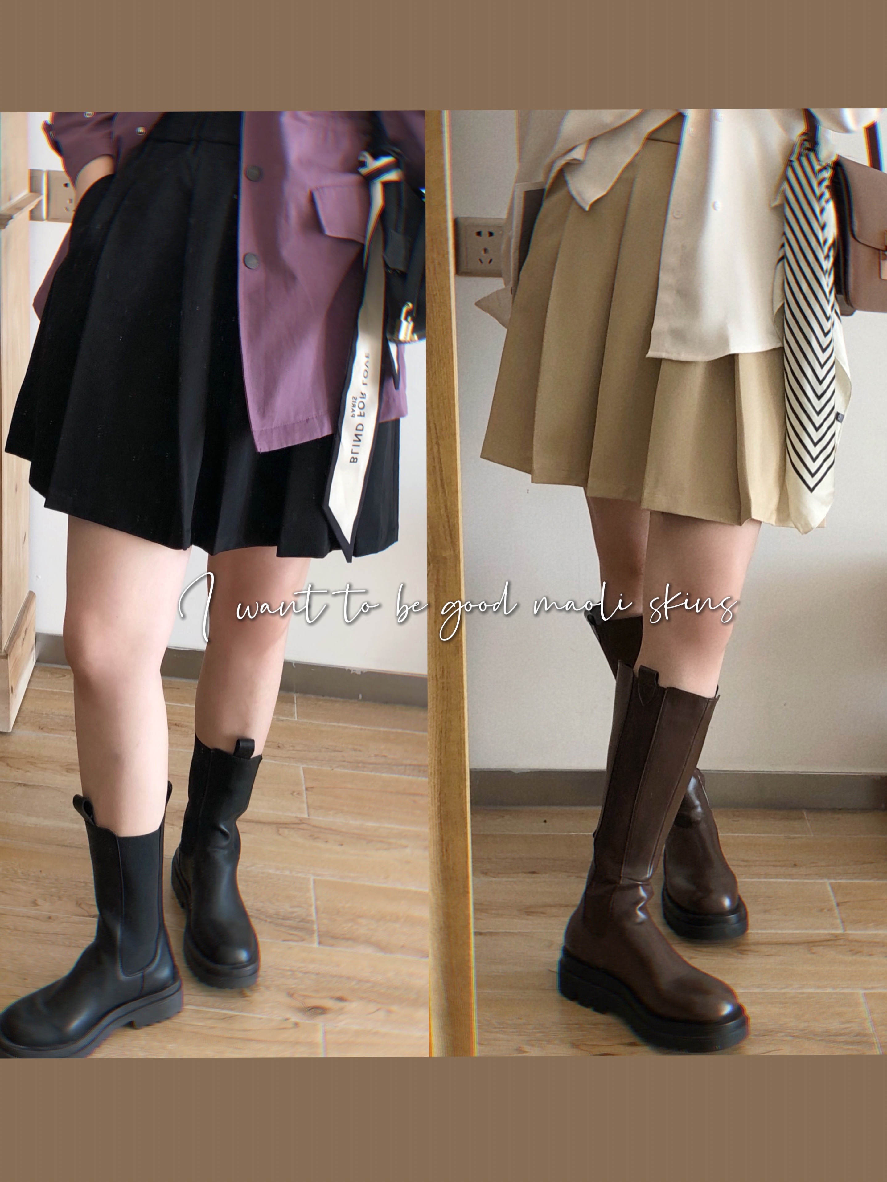 轻熟复古显瘦高腰A字百褶短裙