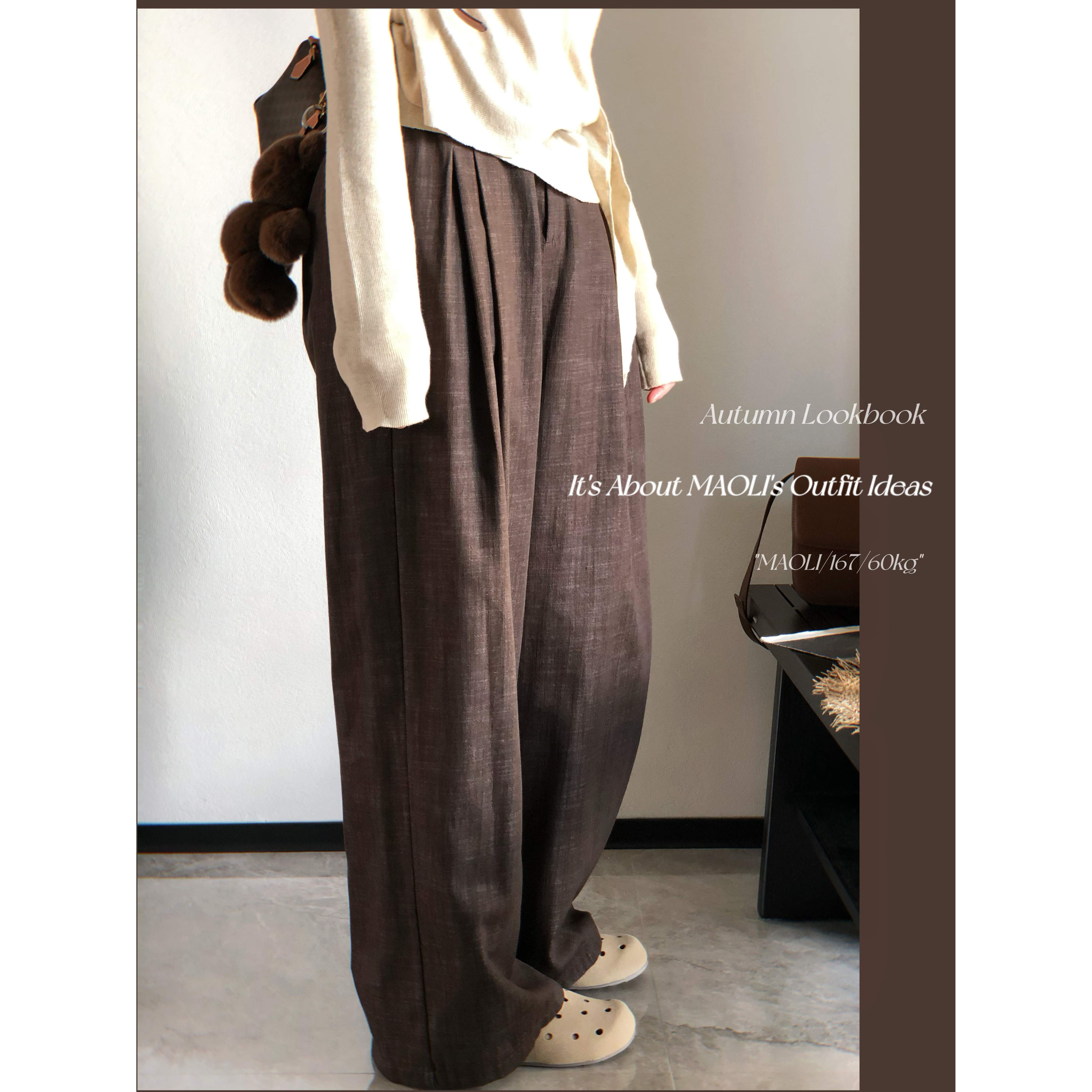 毛丽小四郎【天丝牛仔系】日系复古垂感百搭宽松高腰阔腿休闲裤女