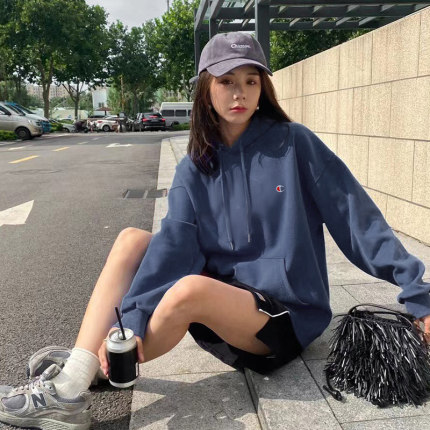 刺绣LOGO连帽卫衣女2025秋冬季新款韩版宽松休闲百搭长袖上衣加绒