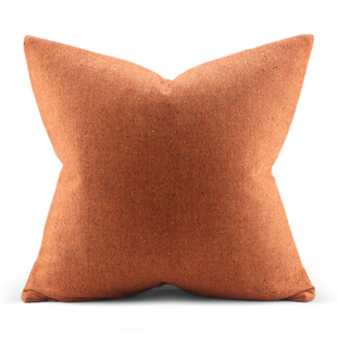 彩虹骑士高端砖红南瓜黄脏橘羊毛厚沙发样板房软装靠枕靠垫抱枕套