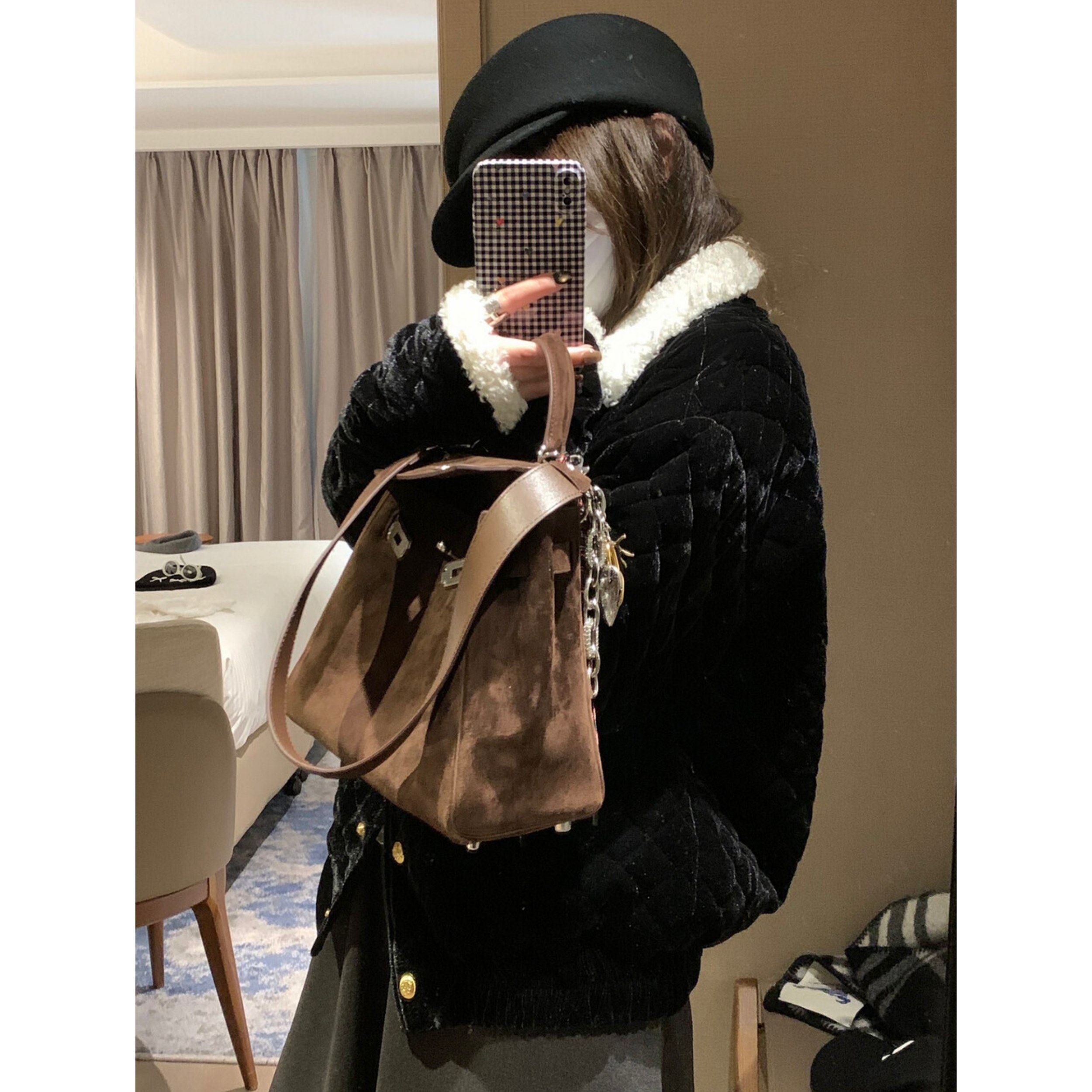 FILLE|翻领丝绒棉衣