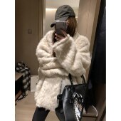 皮毛一体 FILLE 蝙蝠袖 温柔高级宽松廓形慵懒环保皮草水貂外套