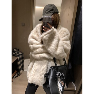 FILLE|温柔高级蝙蝠袖皮毛一体