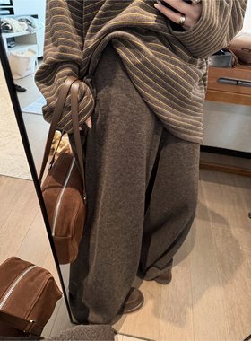 FILLE | 加绒直筒卫裤 慵懒风松弛感高腰保暖显瘦垂感羊绒长裤子