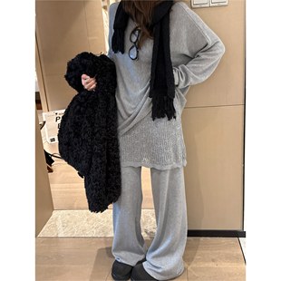 FILLE｜屁帘针织套装 两件套 气质温柔韩系显瘦慵懒松弛感上衣长裤