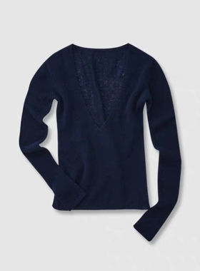 MADEINAM Premium云柔感M.ORO羊绒_气质深V领型合体收腰显瘦罩衫