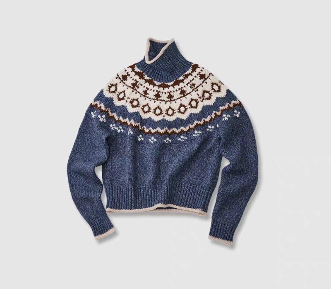 MADEINAM Premium柔暖M.OR0羊绒羊毛_复古慵懒蓝调费尔岛高领毛衣,女装/女士精品,毛针织衫,淘宝优惠券,粉丝福利购,淘宝优惠卷