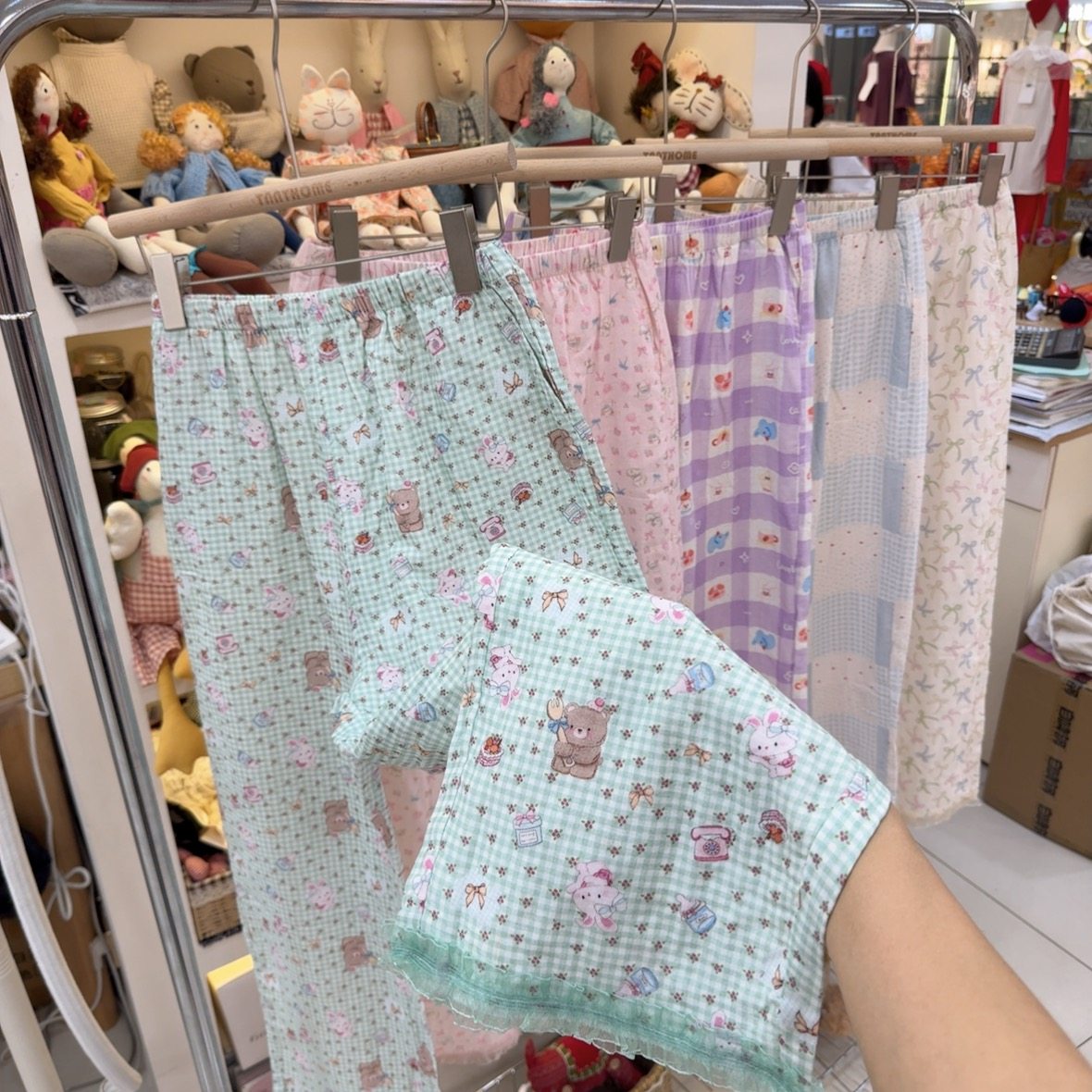 家居裤女春夏纯棉遛弯长裤有口袋宿舍可爱卡通印花少女双层纱睡裤,女士内衣/男士内衣/家居服,睡裤/家居裤,淘宝优惠券,粉丝福利购,淘宝优惠卷