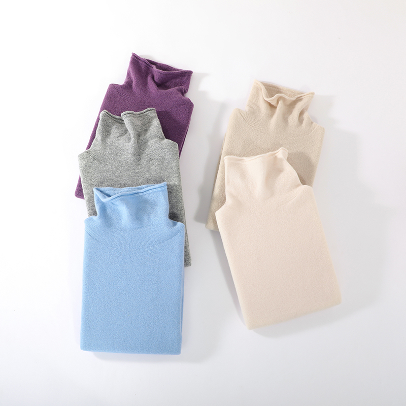 一线成衣儿童堆堆领100%纯羊毛衫