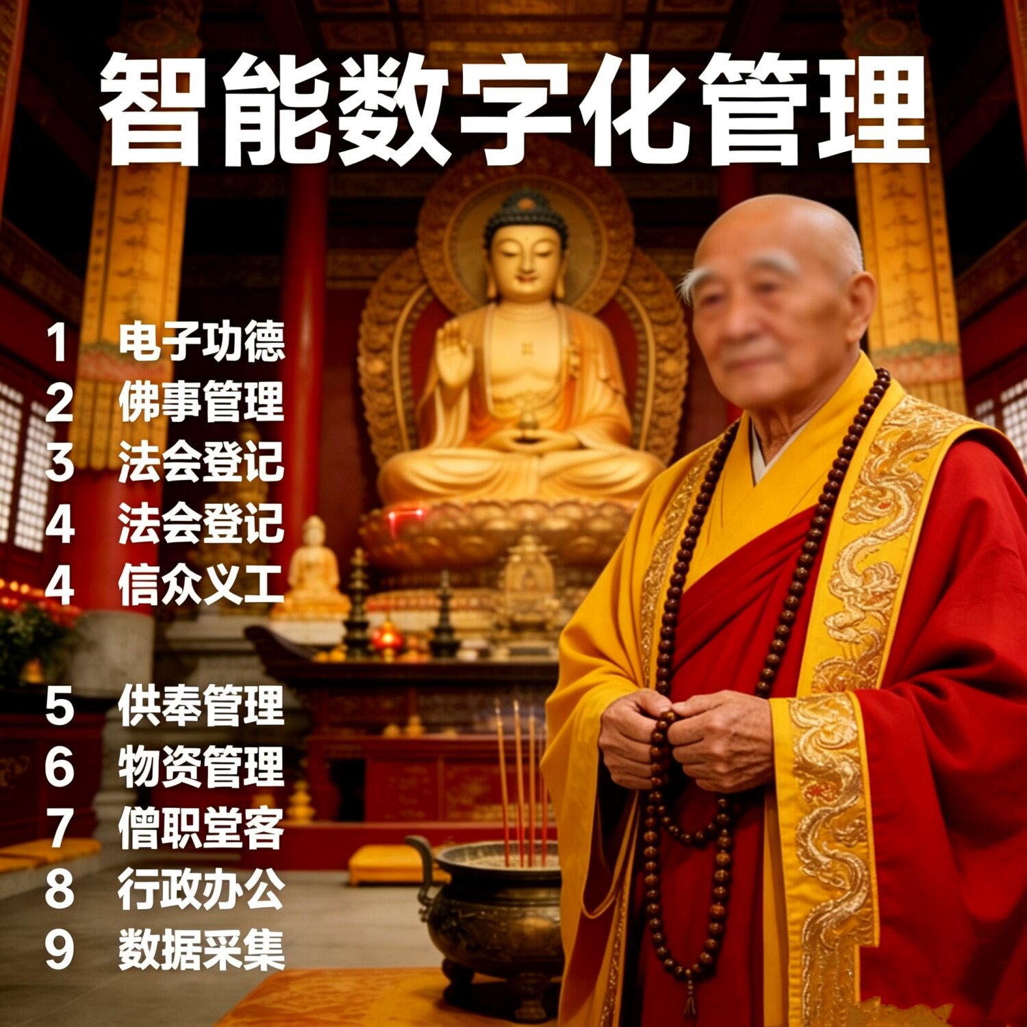 智慧寺院软件祈福牌位法会活动报名寄名电子功德千佛管理系统设计