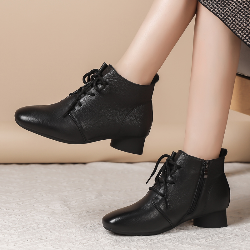 头层牛皮，英伦风女鞋