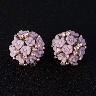 露露酱NN~「花园秘境」优雅紫色花朵耳饰女高级感绝美气质耳钉
