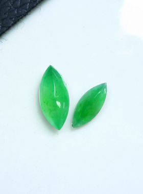 如意坊缅甸天然A货翡翠 冰糯种满绿马眼裸石戒面镶件一套231031qx