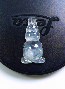 如意新款坊缅甸天然A湖翡翠冰种起光小兔兔裸石镶件231031吊坠qer