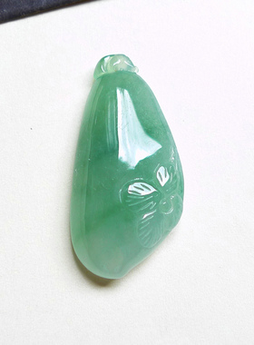 缅甸天然A货翡翠 冰糯种满绿福瓜吊坠玉坠挂件天然230730