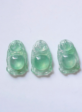 如意坊缅甸天然A货翡翠 冰种起光晴水逍遥佛吊坠裸石镶件231108