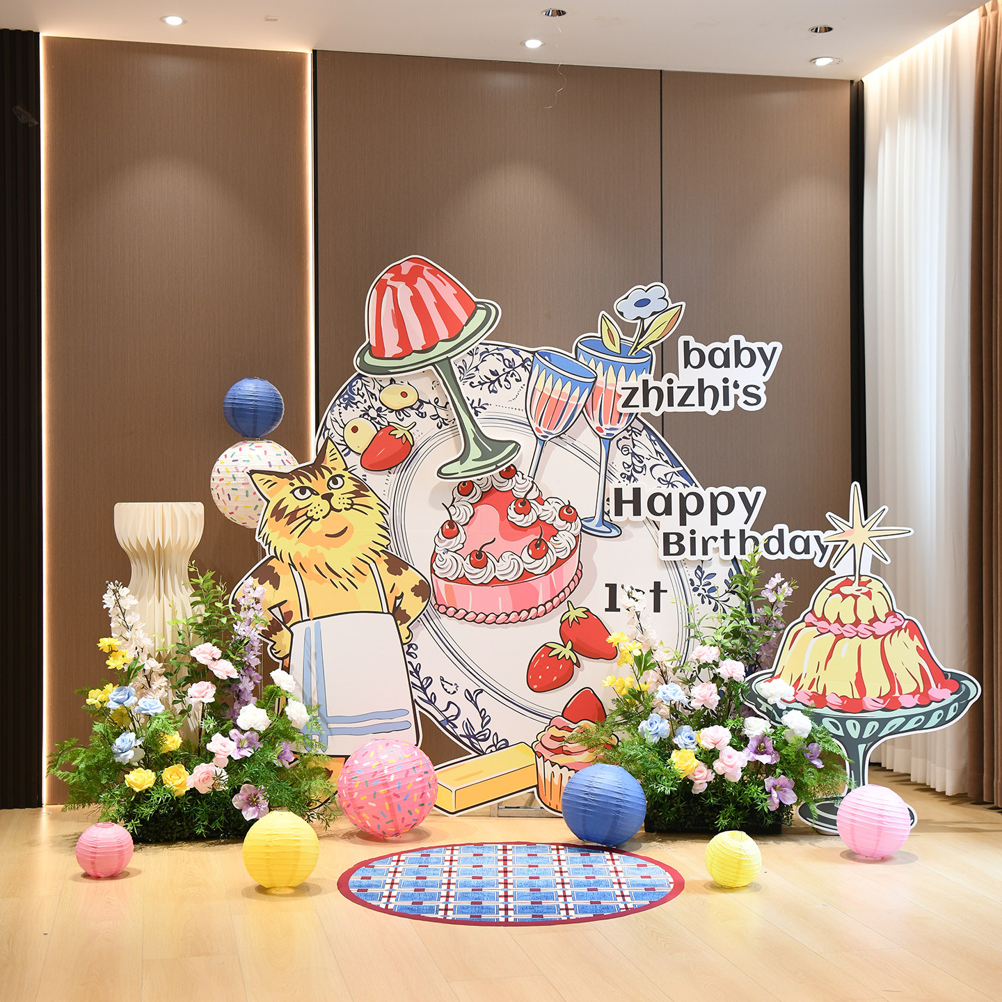 田园风儿童生日派对KT板宝宝周岁宴酒店家用出片气球装饰布置道具