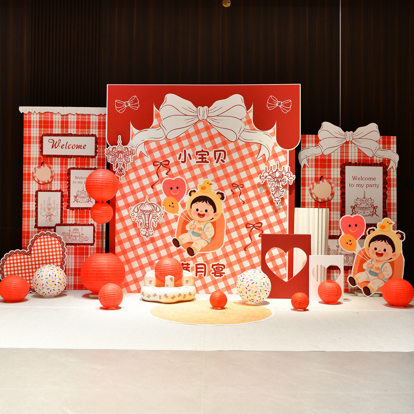 法式蝴蝶结套装格子派对装饰气球宝宝周岁生日场景布置kt背景板墙,节庆用品/礼品,气球,淘宝优惠券,粉丝福利购,淘宝优惠卷