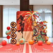 新年场景布置装 饰kt板元 旦背景板拍照氛围春节2026年会马年