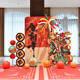 新年场景布置装 旦背景板拍照氛围春节2026年会马年 饰kt板元