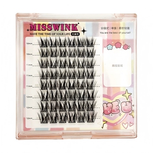 Misswink假睫毛LC翘鼠系免胶圆眼款自然甜辣漫画分段式睫毛