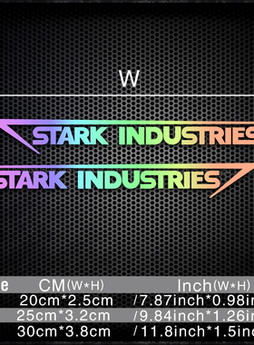 魅影车贴钢铁侠Stark lndustries摩托反光贴创意划痕遮挡防水贴纸