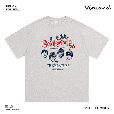 The Beatles甲壳虫乐队美式摇滚vintage纯棉短袖T恤大码男生潮流