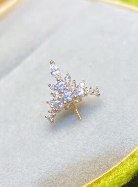 18k金冰雪女王吊坠托大气百搭