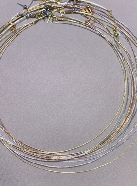 18K金针式项圈颈圈K金链子45cm可调节滑动路路通项圈百搭实用