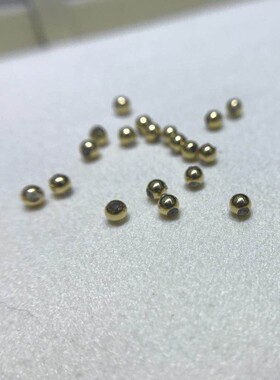 18K金珠子光珠间隔珠固定珠定位路路通散珠3mm小金珠diy配件