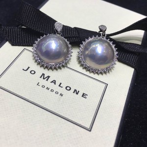 奢华大气海水蓝马贝吊坠霸气镶锆玛贝吊坠 大气爆亮18K金包边奢华