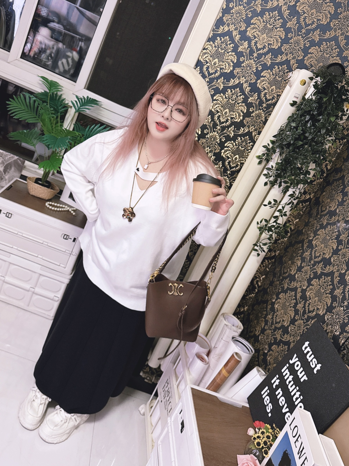 500斤设计感时尚显瘦针织衫大码