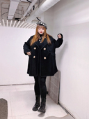 hello胖妞特大码 呢大衣短款 女装 300斤气质显瘦双面呢毛呢外套薄款