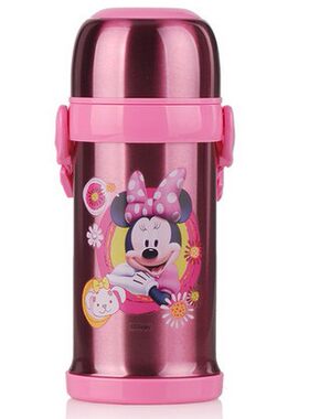 正品授权包邮600ml 芭比保温杯不锈钢儿童超长时间保温水壶3406