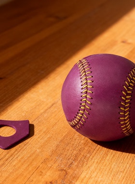 9''手工硬式棒球意大利紫罗兰色磨砂头层牛皮收藏纪念送礼装饰品