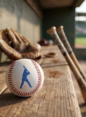刺绣击球员Batter Hitter收藏棒球 9寸头层牛皮硬式 个性定制图文