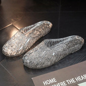 外穿沙滩时尚 水晶洞洞半包拖鞋 女夏懒人居家居凉拖鞋 ins透气平底