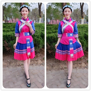 新款纳西族女装披星戴月云南丽江纳西族服饰摩梭族女装五件套