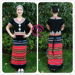 精品佤族女装瓦族民族服装套装女手工银泡佤族头饰云南少数民族服