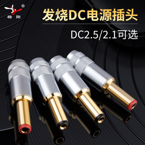 台湾杨阳 HIFI发烧级纯铜镀24K金DC-2.1G/2.5G交流直流电源插头