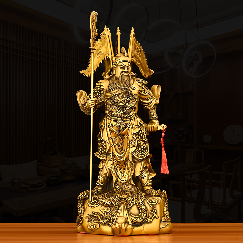 纯黄铜关公像关二爷客厅店铺公司