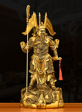 纯黄铜关公像关二爷客厅店铺公司