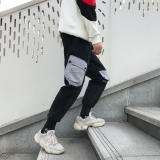 703港风秋冬灯芯绒加绒休闲裤个性立体袋绣花长裤大码，男装休闲裤，星座703