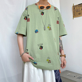 703-T211夏季卡通男韩版数码印花短袖情侣T恤，男装T恤，星座703
