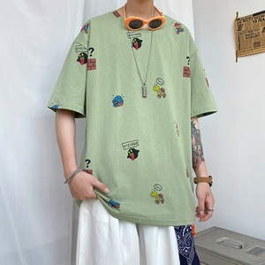 703-T211 夏季卡通男韩版数码印花短袖情侣T恤图片