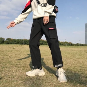 703 秋冬男士工装裤 加薄绒立体袋束脚长裤图片