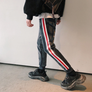703-K05-P50 秋冬保暖加厚男士金丝绒双面加绒织带休闲裤图片
