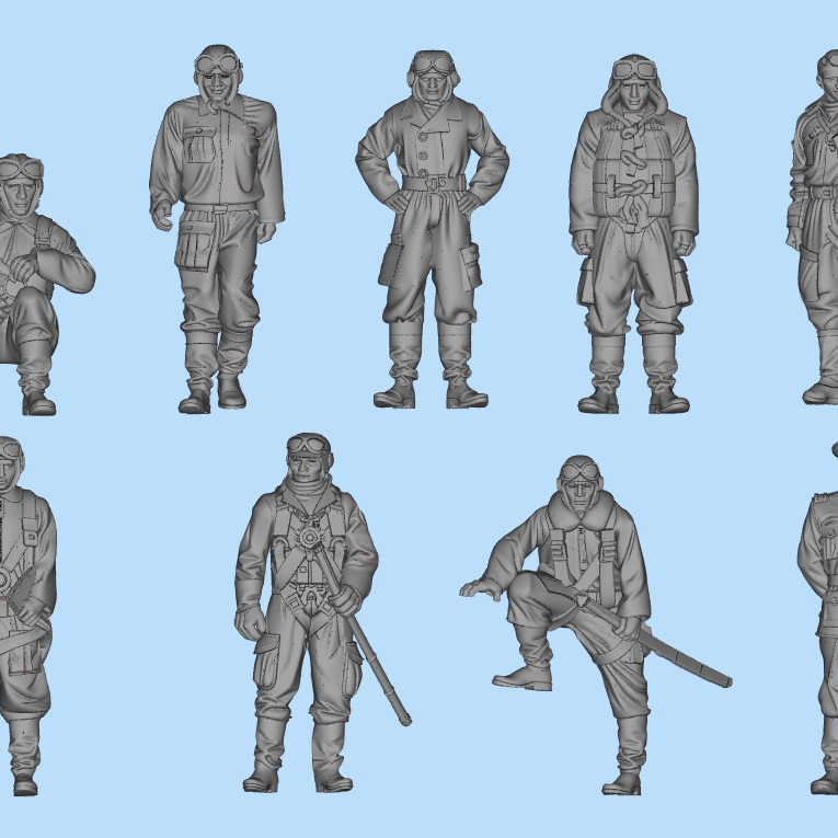 1/72 1/144 1/48 1/64 二战岛国飞行员空军指挥官树脂兵人3d打印